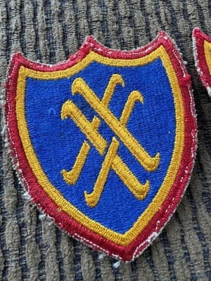 Vintage Lot Of 2, WWII,US 20th Army Corps, Embroidered Military Patches Original - Thumbnail 2