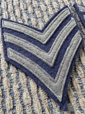 Vintage Lot Of 3, Early WWII, US Army Sergeant, WOOL Patches - Original - Thumbnail 2