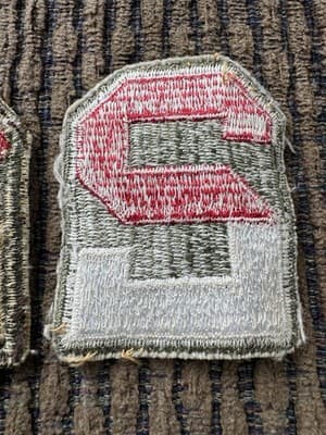 VINTAGE LOT OF 2, US ARMY, 2ND ARMY PATCHES, WWII - ORIGINAL - GREAT SHAPE! - Thumbnail 6