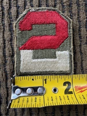 VINTAGE LOT OF 2, US ARMY, 2ND ARMY PATCHES, WWII - ORIGINAL - GREAT SHAPE! - Thumbnail 8