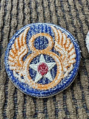Vintage Lot Of 2, WWII, USAAF 8th Air Force, Patches - Original - Great Shape! - Thumbnail 5