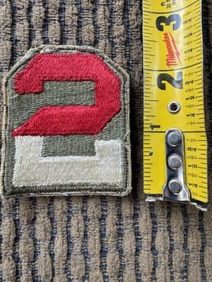 VINTAGE LOT OF 2, US ARMY, 2ND ARMY PATCHES, WWII - ORIGINAL - GREAT SHAPE! - Thumbnail 7