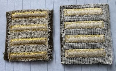 Vintage Lot Of 2, WWII, US Army Overseas Patches Four Bars, 2 Years - Original - Thumbnail 4