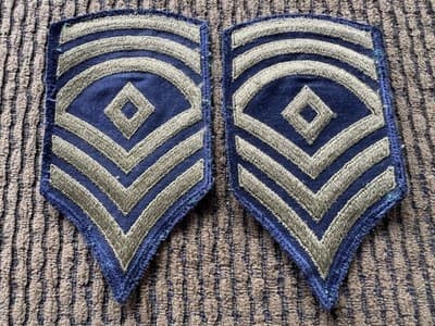 Vintage Lot Of 4 Military Patches, Sergeant, WWII - Original - 2 Different Types - Thumbnail 2
