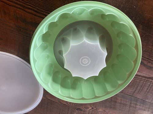 Vintage Tupperware 3 Piece Cold Jello Mold Green Retro Mid Century 1202-5 - Thumbnail 5