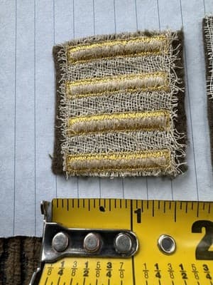 Vintage Lot Of 2, WWII, US Army Overseas Patches Four Bars, 2 Years - Original - Thumbnail 9