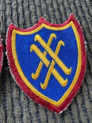 Vintage Lot Of 2, WWII,US 20th Army Corps, Embroidered Military Patches Original - Thumbnail 3