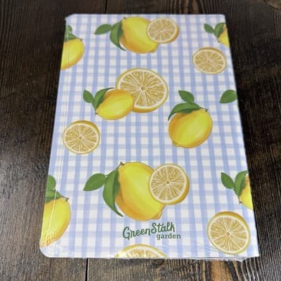 2x - Greenstalk Garden Yellow Lemon Notebook with Doted Pages - Blue Checkered - Thumbnail 3