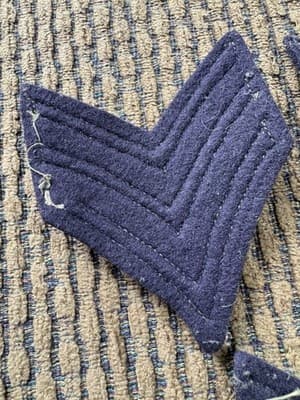 Vintage Lot Of 3, Early WWII, US Army Sergeant, WOOL Patches - Original - Thumbnail 7