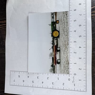 John Deere Tractor and Giant Radio Flyer Wagon Photograpgh 6 x 5 Snow Scene - Thumbnail 6