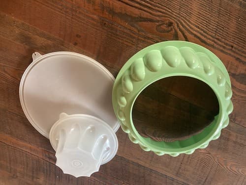Vintage Tupperware 3 Piece Cold Jello Mold Green Retro Mid Century 1202-5 - Thumbnail 6