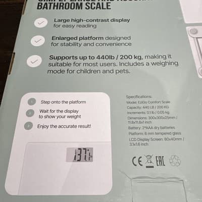 Digital Bathroom Scale for Body Weight Large Platform Display High Capacity - Thumbnail 6