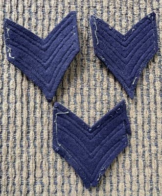 Vintage Lot Of 3, Early WWII, US Army Sergeant, WOOL Patches - Original - Thumbnail 6