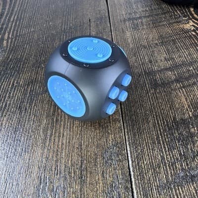 theFube Fidget Cube, 6-Sided Stress Relief Infinity for Adults Kids Black Blue - Thumbnail 5