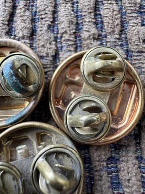 Vintage Lot Of 3, WWII, US Military Collar Brass Badge Pins, Original - Thumbnail 7