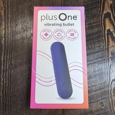 plusOne Vibrating Bullet Soft Touch Massager, 10 Vibration Settings, Waterproof