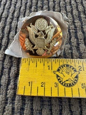 Vintage Original, WWII, US Army Enlisted Hat Cap Badge Pin, Screw Back - Thumbnail 5