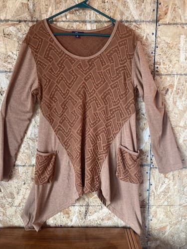 Lily Orange Brown Tunic Women’s Medium