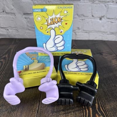 3x Like Color Phone Holders Adjustable Thumbs Up - Purple Black - Whimsical