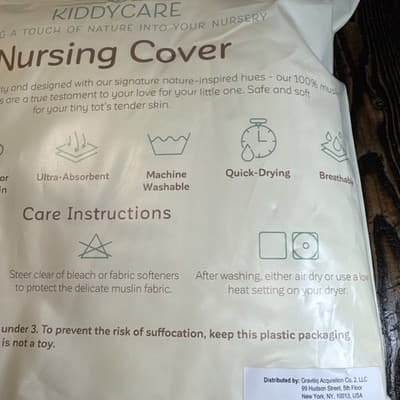 Kiddycare Muslin Nursing Cover – Lightweight Breastfeeding Shawl Cream - Thumbnail 6