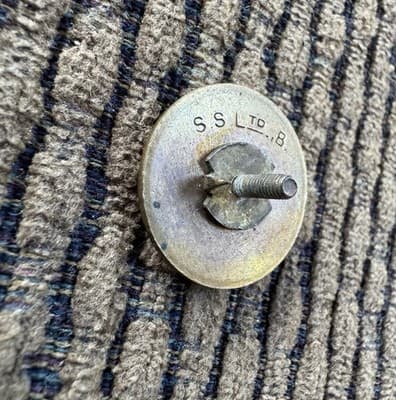 Rare Screw Back 3 Piece Original U.S. Army Collar Pin, WWII, Made In England - Thumbnail 4