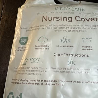 Kiddycare Muslin Nursing Cover – Lightweight Breastfeeding Shawl Cream - Thumbnail 5