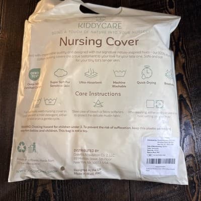 Kiddycare Muslin Nursing Cover – Lightweight Breastfeeding Shawl Cream - Thumbnail 4