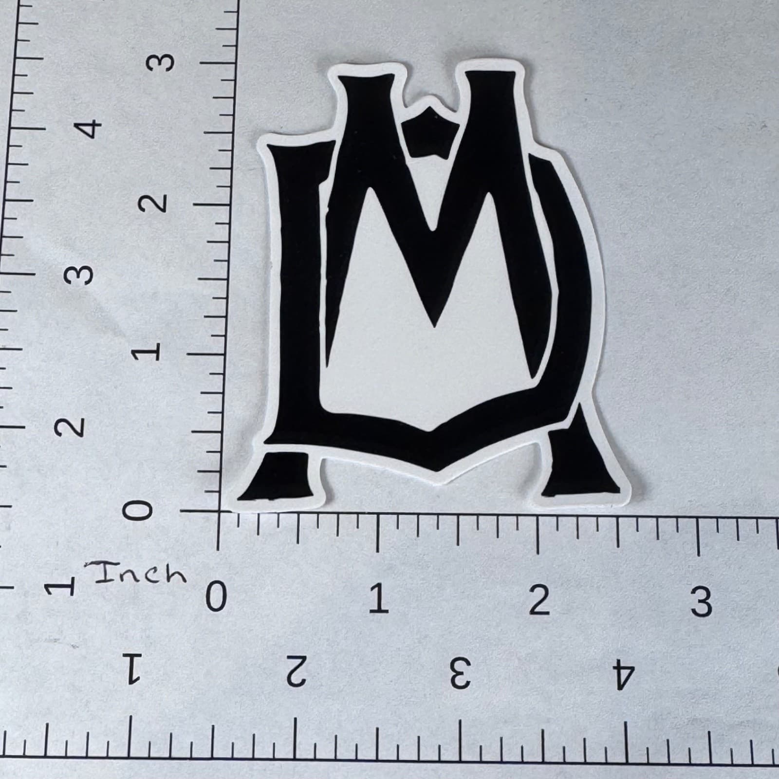 D M Letters or Initials Sticker - Water Bottle - Locker - Laptop - Phone - Hat - Thumbnail 2