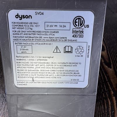 OEM Dyson Battery V6 SV03 SV04 SV09 SV06 21.6V 2100mAh *For PARTS or REPAIR* - Thumbnail 3