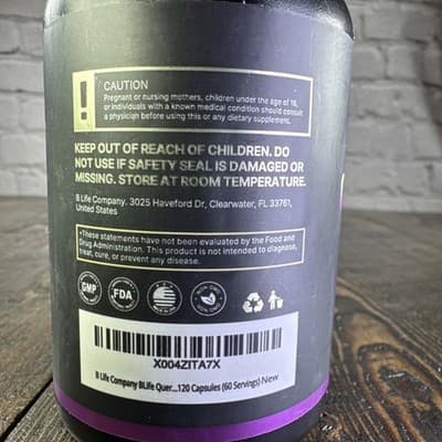 B Life Quercetin + Bromelain Immune & Respiratory System Support 120 Capsules - Thumbnail 5