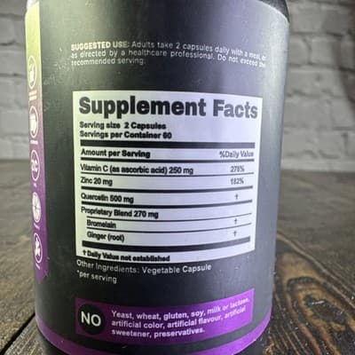 B Life Quercetin + Bromelain Immune & Respiratory System Support 120 Capsules - Thumbnail 4