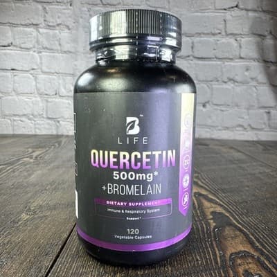B Life Quercetin + Bromelain Immune & Respiratory System Support 120 Capsules