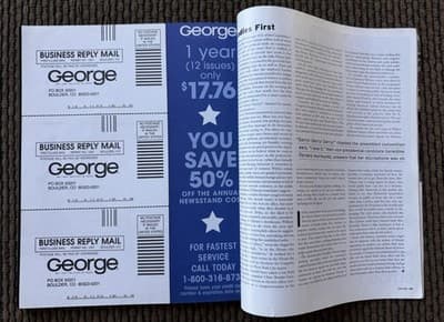 George Magazine Drew Barrymore/Marilyn Monroe September 1996, 2 Mail Inserts - Thumbnail 6