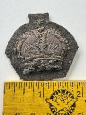 VINTAGE, WWII, BRITISH ARMY WARRANT OFFICER CROWN BADGE PATCH, FELT - ORIGINAL - Thumbnail 4