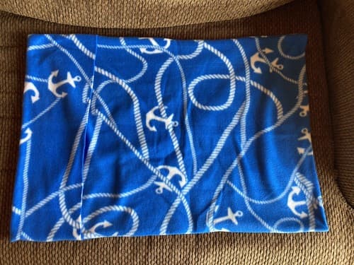 Handmade Kids Fleece Standard Pillow Case Blue Nautical Sailboat Ship Sea Ocean - Thumbnail 4