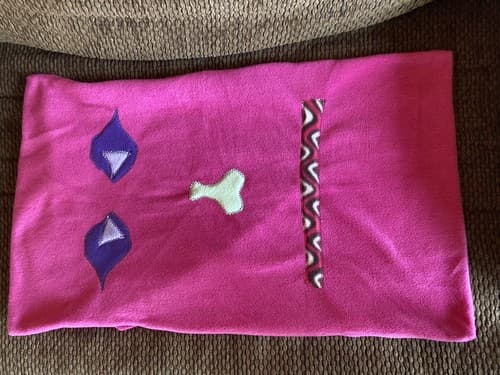 Handmade Kids Fleece Standard Pillow Case Pink Monster Face - Thumbnail 3