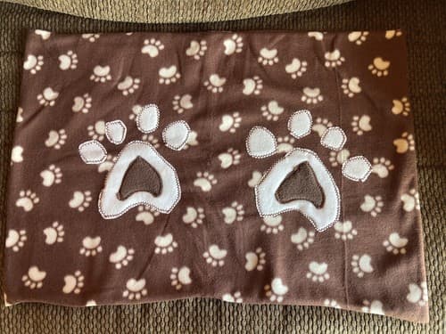 Handmade Kids Fleece Standard Pillow Case Brown Puppy Dog Cat Kitten Paws Animal - Thumbnail 3