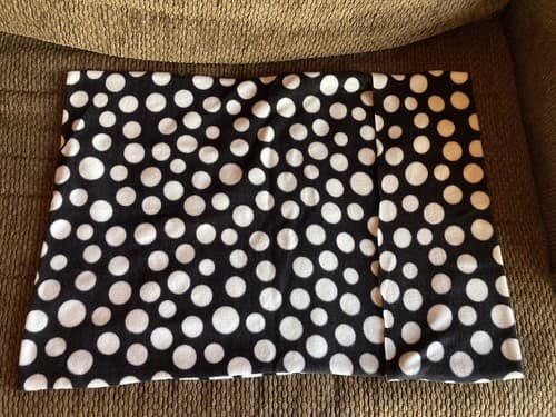 Handmade Kids Fleece Standard Pillow Case Black White Polka Dots Red Music Notes - Thumbnail 4