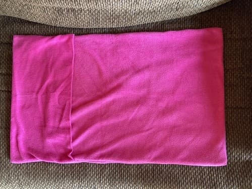 Handmade Kids Fleece Standard Pillow Case Pink Monster Face - Thumbnail 4