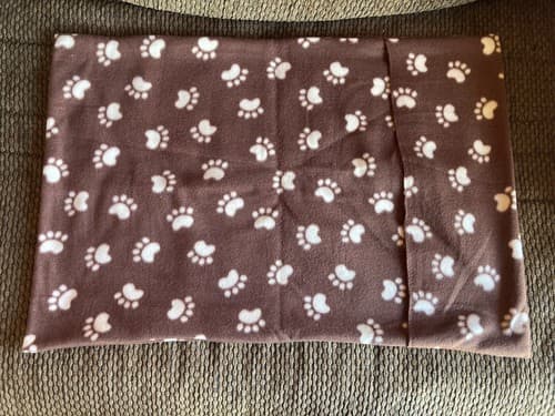 Handmade Kids Fleece Standard Pillow Case Brown Puppy Dog Cat Kitten Paws Animal - Thumbnail 4