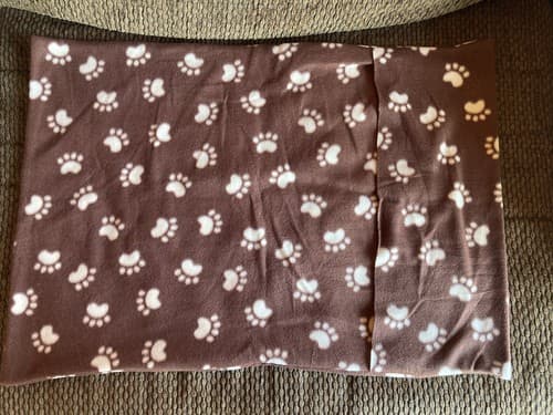 Handmade Kids Fleece Standard Pillow Case Brown Puppy Dog Cat Kitten Paws Animal - Thumbnail 4