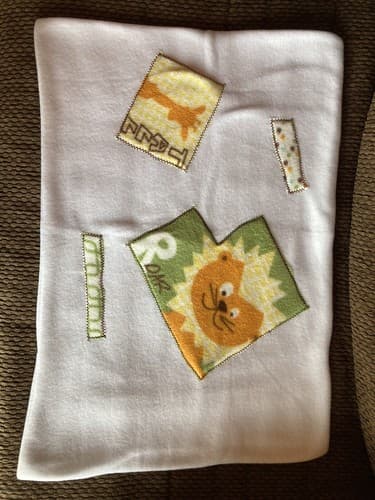 Handmade Kids Fleece Standard Pillow Case White Giraffe Lion Zoo Animal Cat - Thumbnail 3