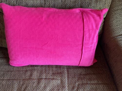 Handmade Kids Fleece Standard Pillow Case Pink Rainbow Clouds Rain Thunderstorm - Thumbnail 2