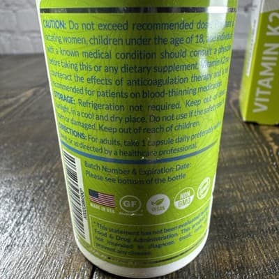 NutriZing Vitamin K2 MK-7 600mcg 90 Capsules Bone Health Supplement - Thumbnail 4