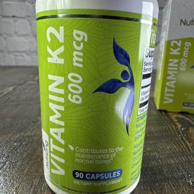 NutriZing Vitamin K2 MK-7 600mcg 90 Capsules Bone Health Supplement - Thumbnail 2
