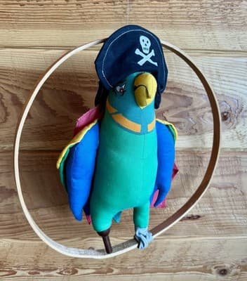 15" Hanging Parrot Plush Toy Stuffed Animal - Pirate