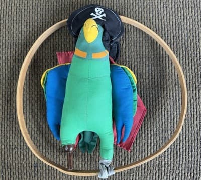15" Hanging Parrot Plush Toy Stuffed Animal - Pirate - Thumbnail 2