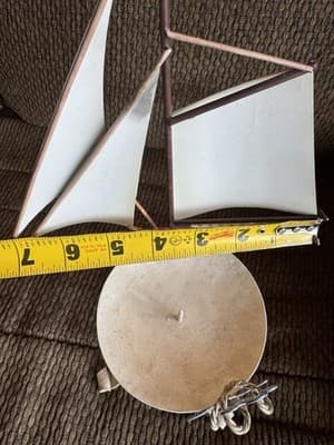 Nautical Metal Sailboat Pedestal Candle Holder Stand - Thumbnail 11