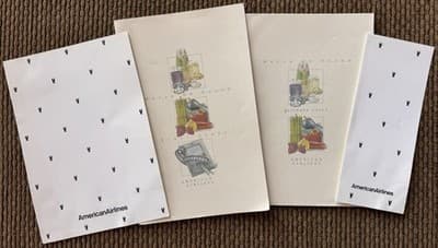 4 Different American Airlines Flagship First Class 1994 Menus