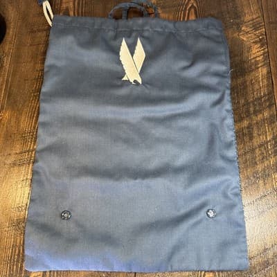 Vintage American Airlines Toiletry Travel Blue Shoe Bag Embroidered Eagle Logo
